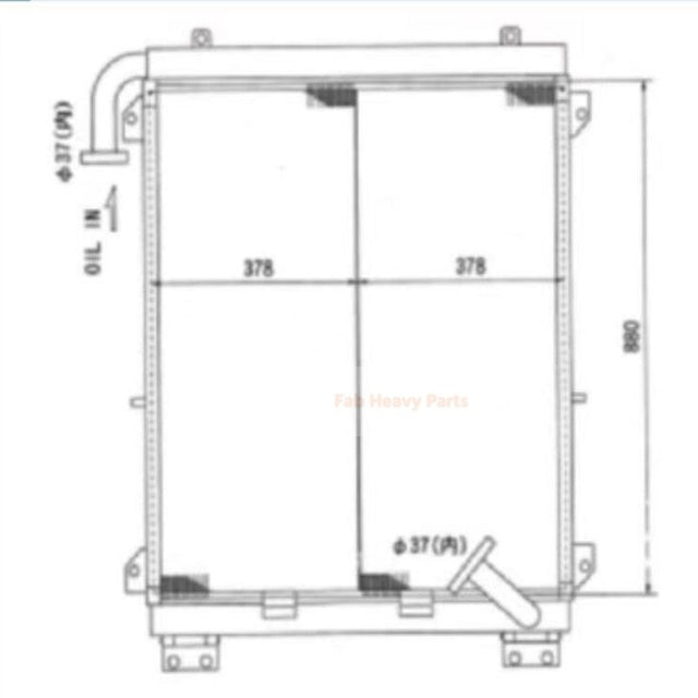 Enfriador de aceite hidráulico 20Y-03-K1220 20Y-03-27120 Se adapta a Komatsu PC200EL-6K PC200EN-6K PC210-6K PC210LC-6K PC240-6K PC240LC-6K PC240NLC-6K