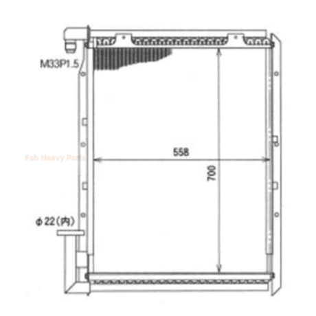 Hydraulikölkühler 21Y-03-11111 passend für Komatsu PC128UU-1 PC128US-1 CD60R-1B CD60R-1A CD60R-1