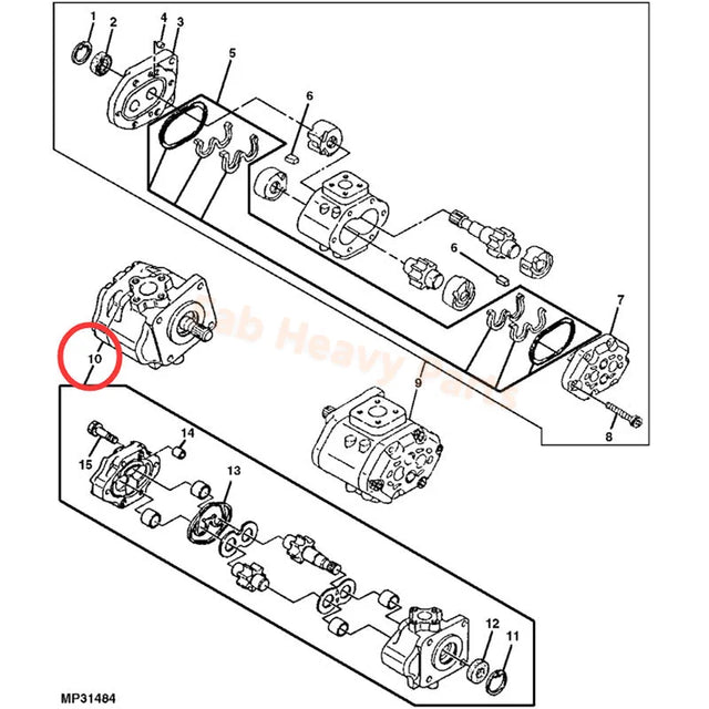 Hydraulisk pumpe AM876753 Passer til John Deere traktor 3005 4005 670 770 790 870 970 1070