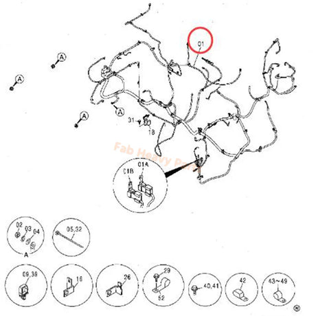 Hydraulic Pump Wiring Harness 0003323 para sa Hitachi Excavator IZX200 ZX200 ZX210H ZX210K ZX240-AMS