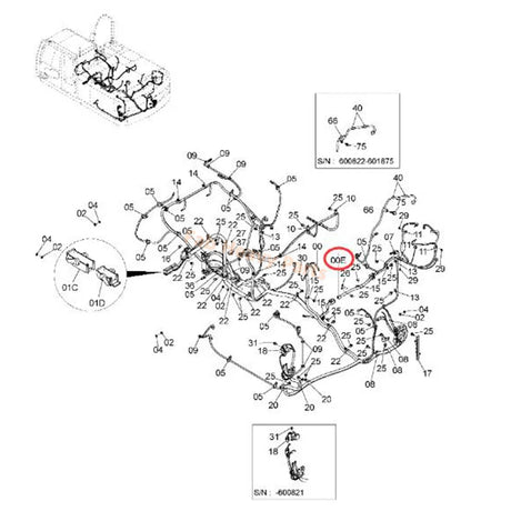 Hydraulic Pump Wiring Harness 4449447 for Hitachi Excavator ZX200-3 ZX210H-3 ZX210K-3F ZX240-3-AMS