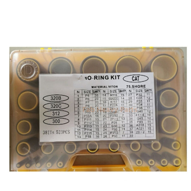 523Piece O-Ring Box O-Ring Kit For Caterpillar Excavator 320B 320C 312 300