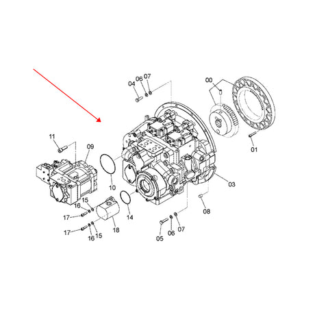 Kawasaki K5V200DPH Hydraulisk hovedpumpe 4633472 Passer til Hitachi gravemaskin ZX120-3 ZX240-3 ZX250H-3 ZX330-3 ZX350H-3 ZX470H-3