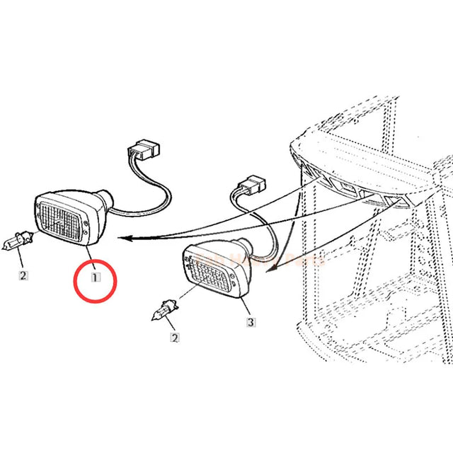 Lampe LED encastrée AZ41570, compatible avec John Deere Combine 1450 1550 2054 2056 2058 2064 2066 2258 2264 2266