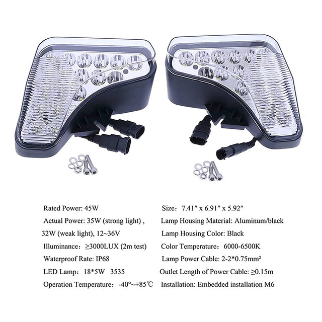 LED Headlight Kit 7251341 7251340 Angkop para sa Bobcat S450 S510 S530 S550 S570 S590 S595 S630 S650 S740 S750 S770 S850