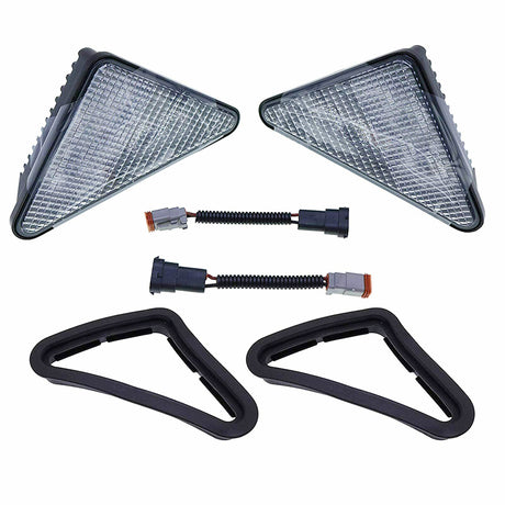 LED Headlight Kit 7259523 & 7259524 & Rubber Bezel Light Mount 6674402 Fits for Bobcat Skid Steer Loader 751 753 763 773 863 864 873 883 S130 S150 S160 S175 S185 S220 S300