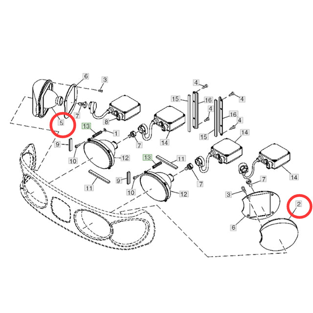 Kaliwa at Kanan Headlight RE205361 RE205362 Angkop para sa John Deere Tractor 7630 7715 7720 7820 7920 7930