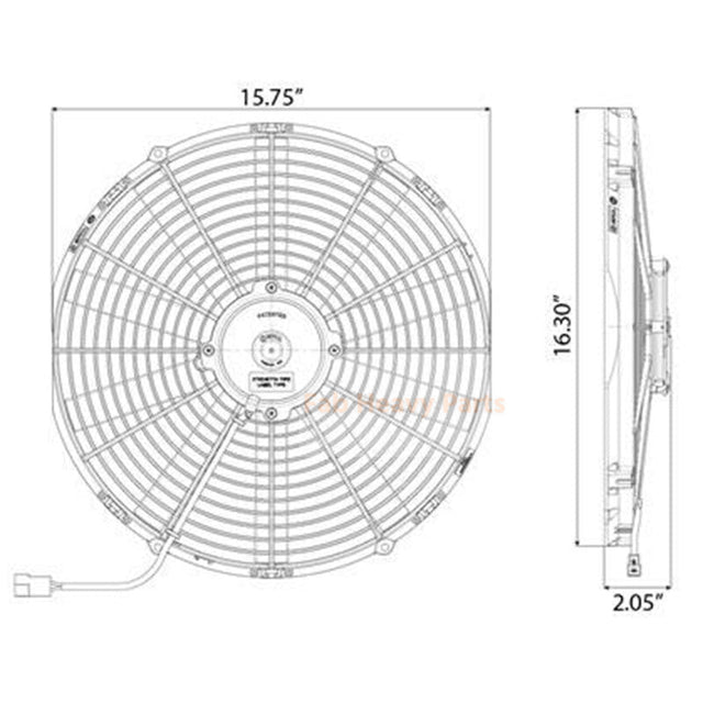 ロープロファイル 12V 16 インチ プッシャー冷却ファン 30100401 Spal に適合