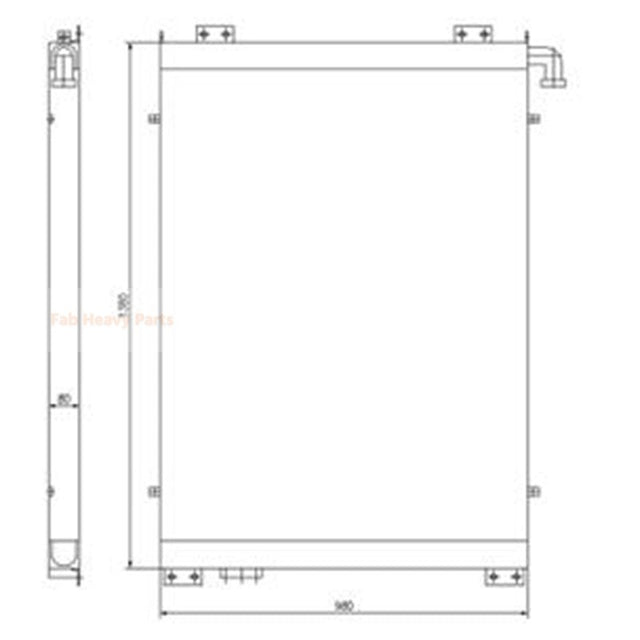 Refroidisseur d'huile hydraulique 21M-03-21131, compatible avec Komatsu PC600LC-8E0 PC700LC-8E0 PC600-8R PC600-8 PC650LOC-8E0