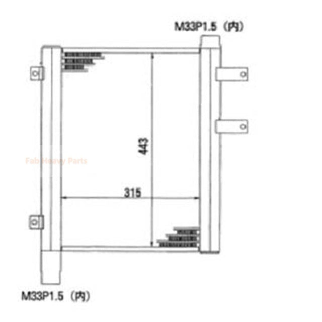 Hydraulikölkühler 22M-03-11212 22M-03-11211 Passend für Komatsu PC45MRX-1 PC45MR-1 PC40MRX-1 PC40MR-1