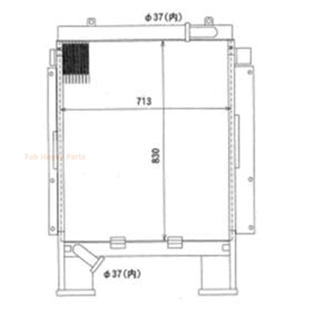 Refroidisseur d'huile hydraulique 22U-03-11810 pour Komatsu PC228USLC-2 PC228US-2 PC228US-1T