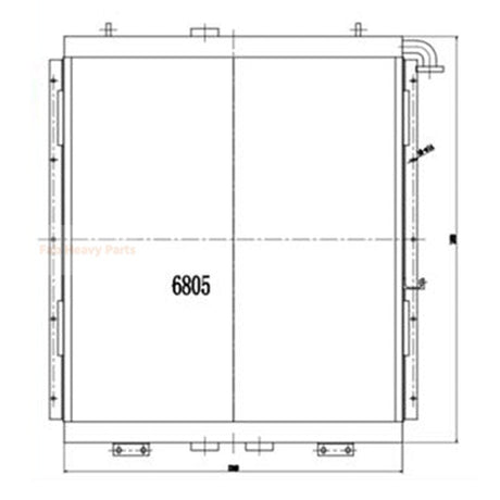 Enfriador de aceite hidráulico 4214359 para excavadora Hitachi EX1800