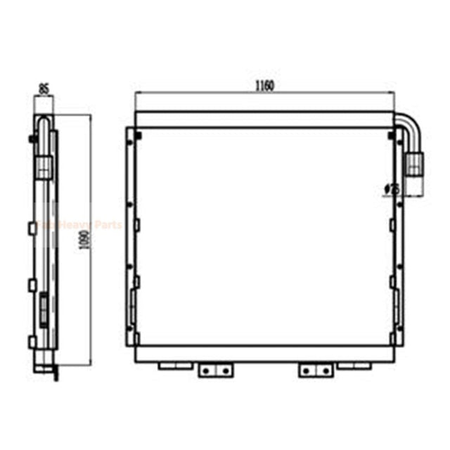 Refroidisseur d'huile hydraulique 4296257, adapté à la pelle John Deere 550LC