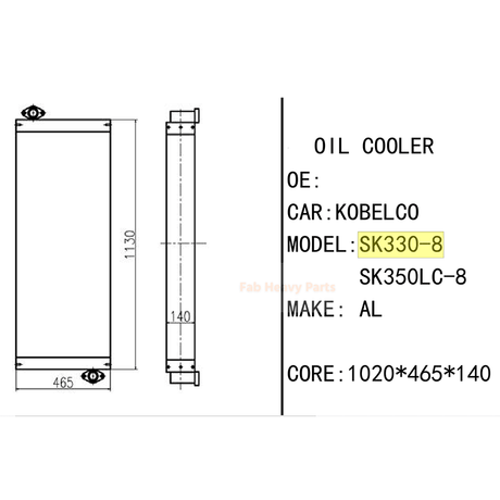 Hydraulic Oil Cooler LC05P00043S002 para sa Kobelco SK330-8 SK350LC-8 Excavator