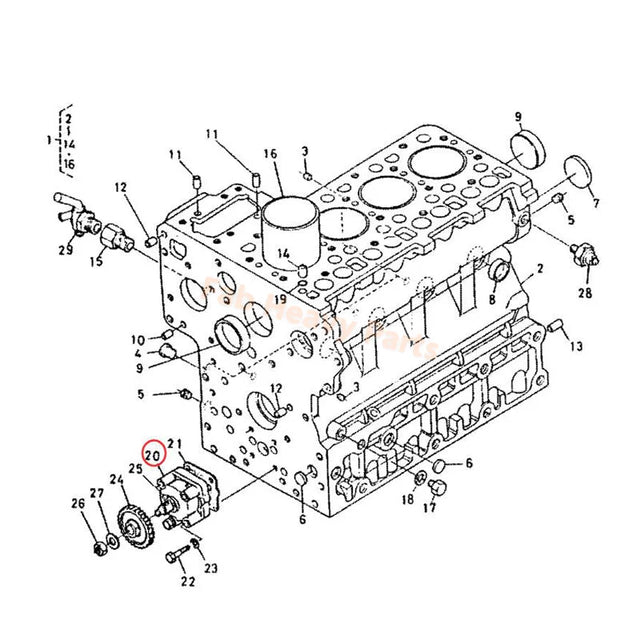 Oliepomp 15471-3501-0 voor Hyundai-lader HSL600