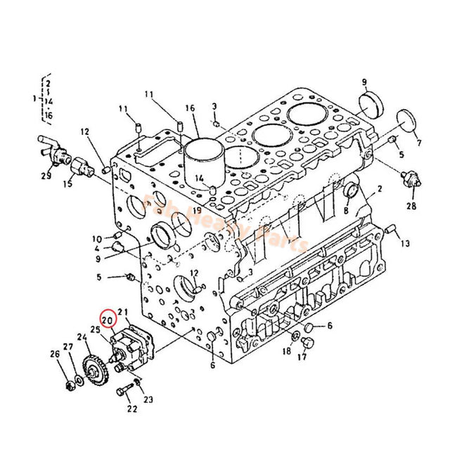 Ölpumpe 15471-35010 für Kubota Bagger KH-101 KH-151 KX101 KX151 Traktor L2500DT L2500F L2850DT