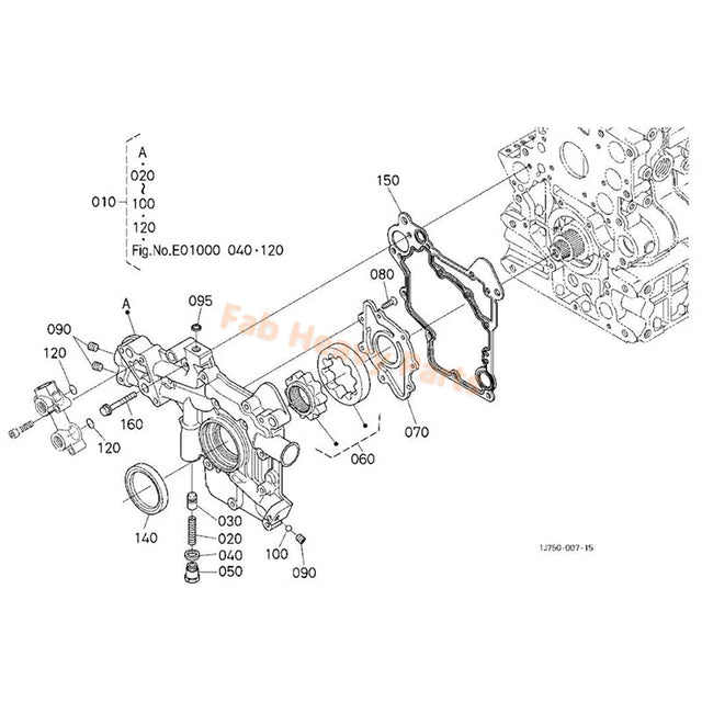 Bomba de aceite 1G772-35070 para motor Kubota V3307DI Excavadora KX080-4 Tractor M5040DT M6040FC M7040SU M7060HFC