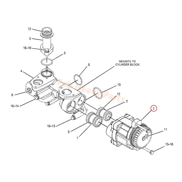 Ölpumpe 223-1608 2231608 Passend für Caterpillar CAT Motor C11 C13 Traktor 621H 621K 623H