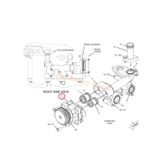 Oliepomp 233-5220 2335220 Past voor Caterpillar CAT Motor C11 C13 3176 3176B 3176C 3196 Compactor 815F 816F