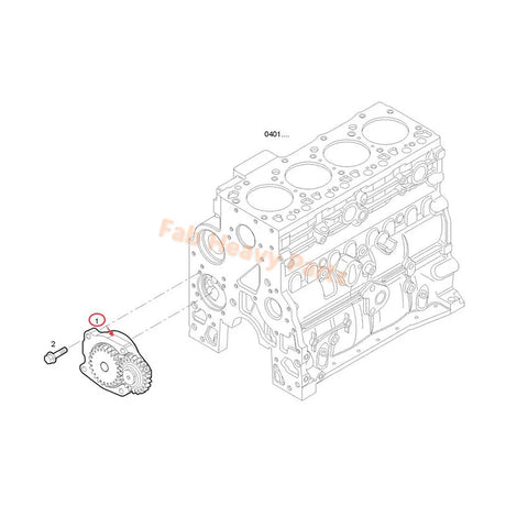 Oliepomp 4897480 Past voor CASE Zwadmaaier WDX1002S WDX1202 WDX1202S Lader 430 440