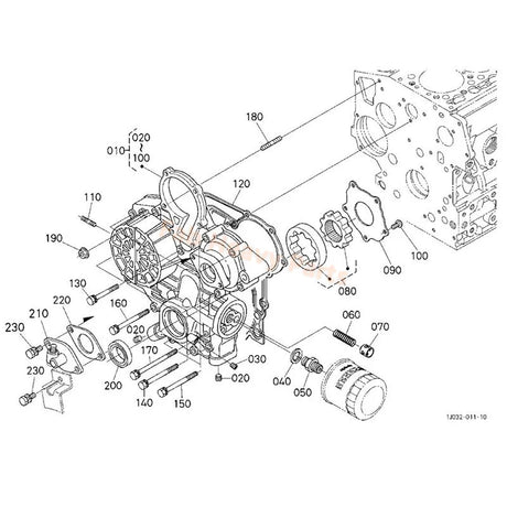 Oil Pump Rotor Assembly 1J050-35070 for Kubota Engine V1505 D905 D1005 D1105 Excavator KX71-3S U25S U27-4