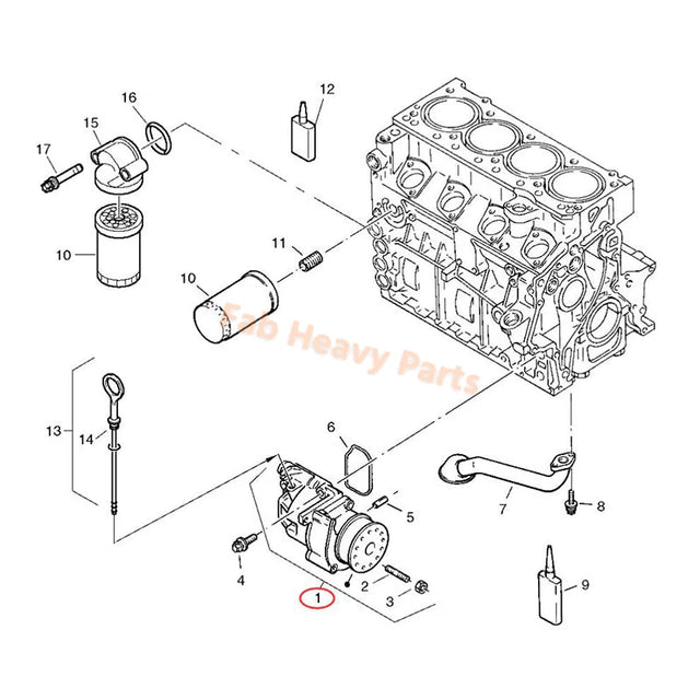 Pompa olio VOE11715526 per pala gommata Volvo L30 L30B L32 L32B L35 L35B ZL502C