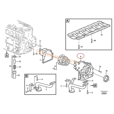 Ölpumpe VOE21600207 für Volvo Bagger EC240B EC240C EC250D EC290B EC290C EC300D ECR305C