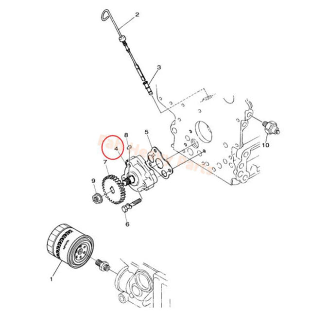 Oliepomp YF1-68513-50-12 voor Yamaha Generator EDL13000STE EDL7000SE EDL11000SE