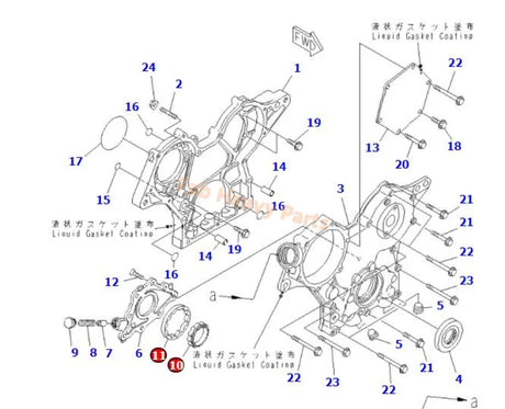 オイルポンプ YM119717-32110 & YM119717-32120 コマツエンジン 2D70E-5 3D76E-5 3D76E-6 掘削機 PC20MR-2 PC22MR-3 PC26MR-3 に適合