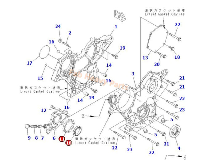 Oliepomp YM119717-32110 & YM119717-32120 Past voor Komatsu Motor 2D70E-5 3D76E-5 3D76E-6 Graafmachine PC20MR-2 PC22MR-3 PC26MR-3