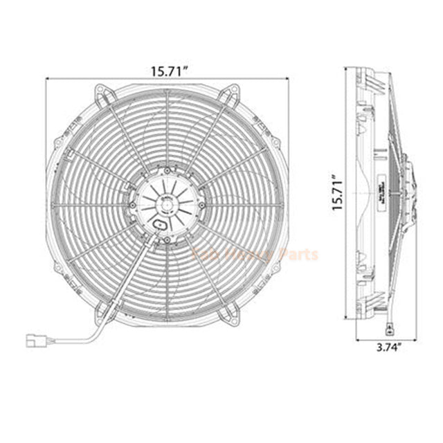 Trekventilator 30102082 Past voor Spal 40Amp 1918CFM