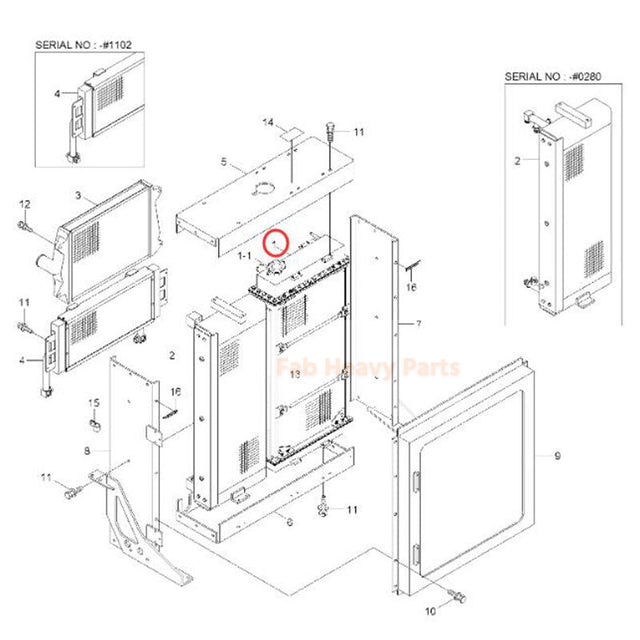 Radiateur 11LC-30411 pour chargeuse sur pneus Hyundai HL760-7A