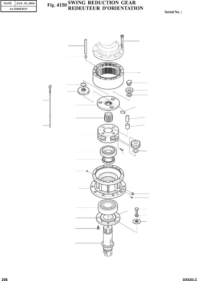 Reducción de oscilación K1000350 compatible con Komatsu DX480 DX520 DX520LC DX500LC-5 DX470LC-5