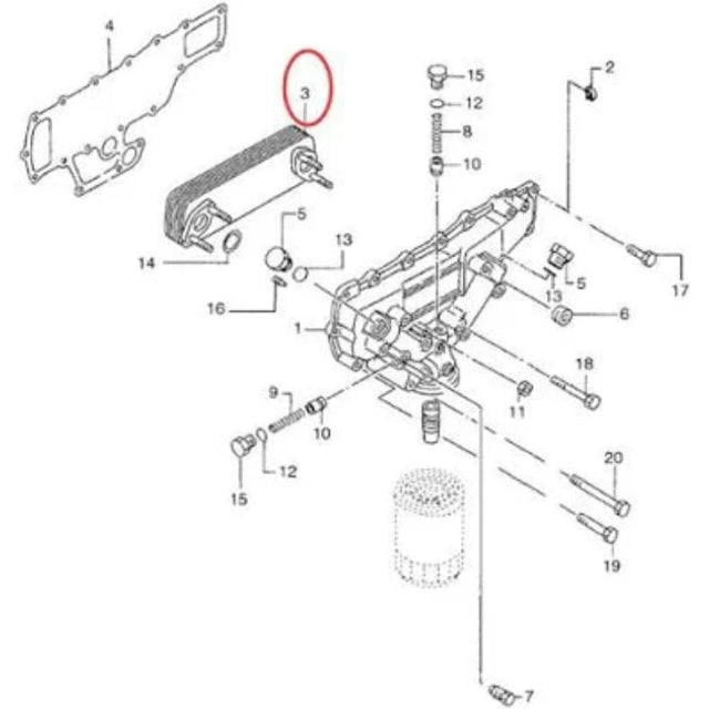 Refroidisseur d'huile VAME013360 pour New Holland E235SRLC E215 E160 EH160 EH215 E235SR