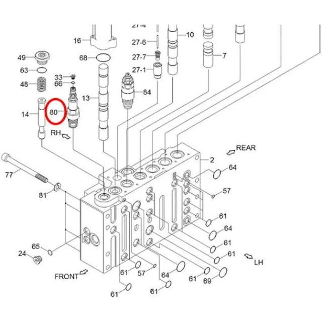 Válvula de control principal XKCG-00467 para excavadora Hyundai R290LC-9 R290LC-9MH R300LC-9A R300LC-9S R300LC-9SH