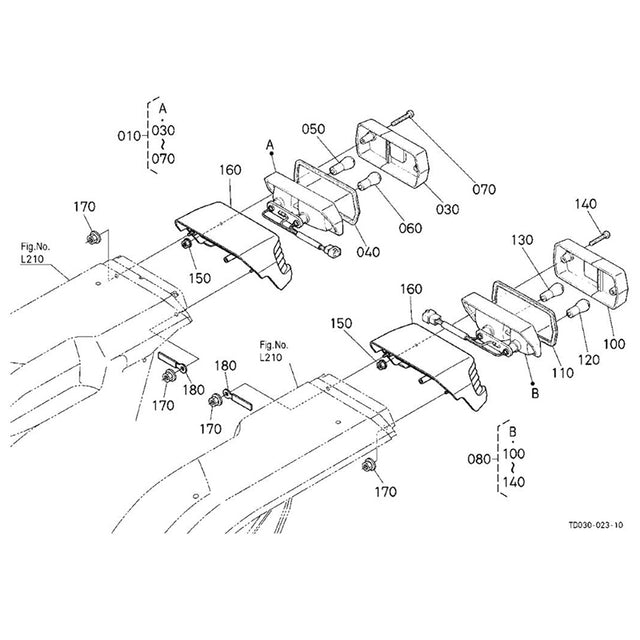 Fanale posteriore T1150-34312 T1150-34302 per trattore Kubota L2800F L3130F L3240F L3430DT L3830F L4240DT L4330DT L5740HST MX4700DT MX5100H