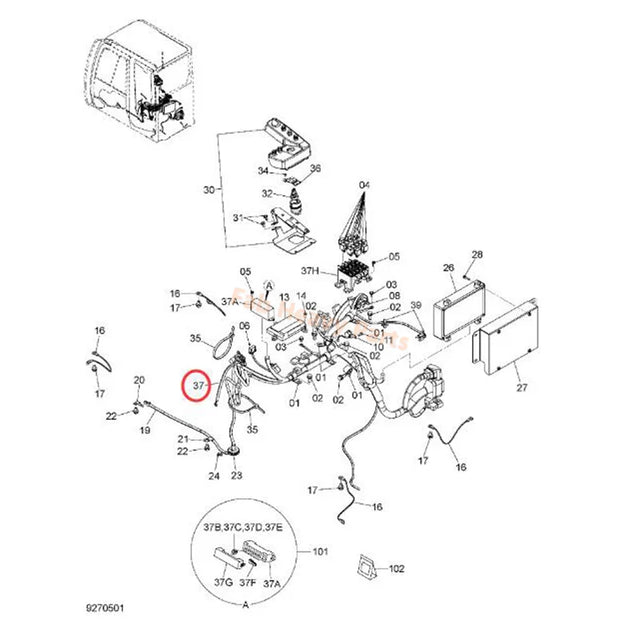 Johdinsarja 0005458 Hitachi Excavator ZX1000K-3 ZX180LC-3 ZX200-3 ZX210H-3 ZX240-3 ZX250K-3 ZX270-3 ZX330-3