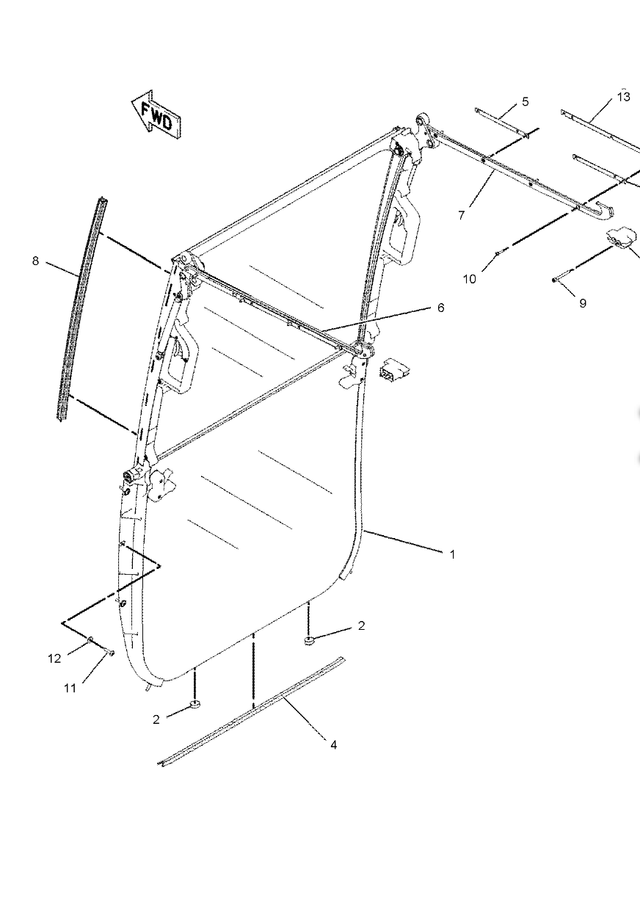 1 PCS Cab Window Frame Front 1674060 167-4060 Fits CAT Caterpillar 312C 315C 318C 319C 320C 322C 325C 330C - Fab Heavy Parts