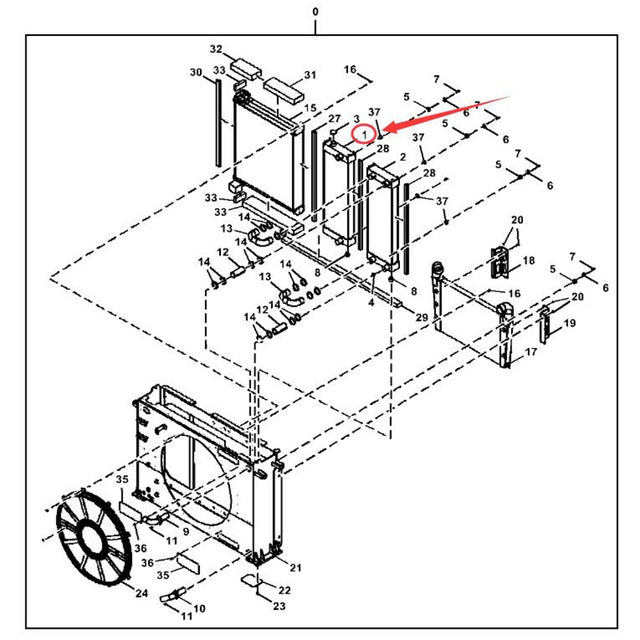 For Hitachi Excavator ZX650LC-3 ZX670LC-5G ZX670LCH-3 ZX670LCH-5G ZX670LCR-3 ZX670LCR-5G Hydraulic Radiator Core Assembly 4654972