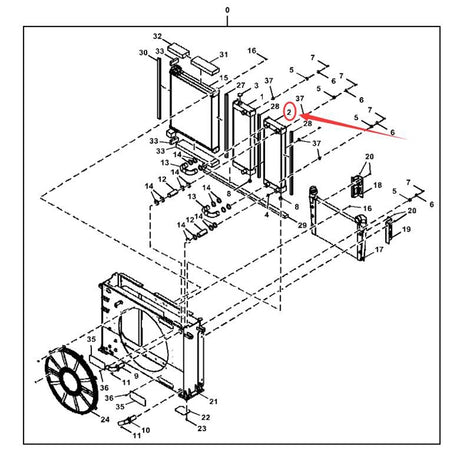 For Hitachi Excavator ZX650LC-3 ZX670LC-5G ZX670LCH-3 ZX670LCH-5G ZX670LCR-3 ZX670LCR-5G Hydraulic Radiator Core Assembly 4654973