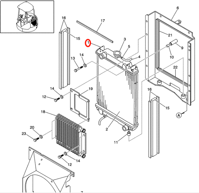 Ensemble de noyau de radiateur hydraulique, pour pelle Kobelco 35SR-2 30SR-2 SK25SR-2, PV05P00006F1