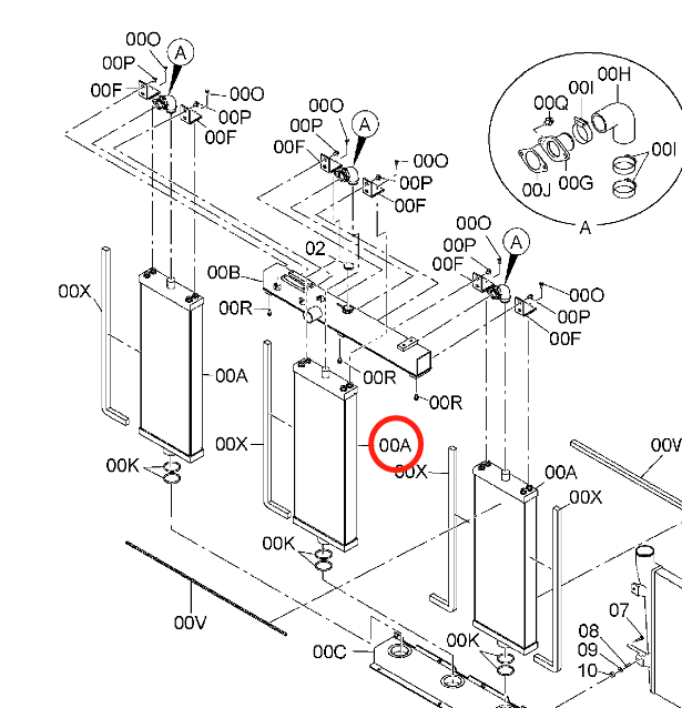 Para Hitachi TL1100-3 ZX1800K-3 ZX850-3 ZX870H-3 ZX870R-3 Conjunto de núcleo de radiador hidráulico 4655044