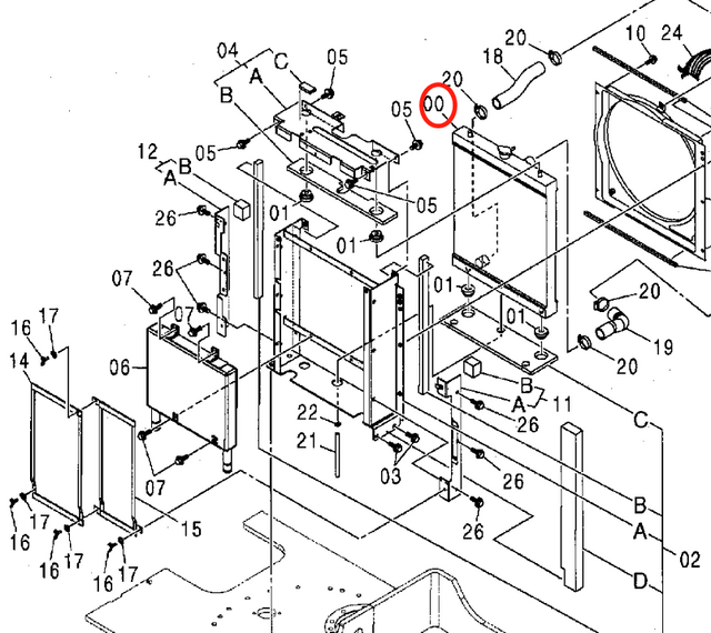 Para sa Hitachi Excavator ZX75UR ZX75URT ZX75US-A ZX75UST ZX85US-HCME Hydraulic Radiator Core Assembly 4475870