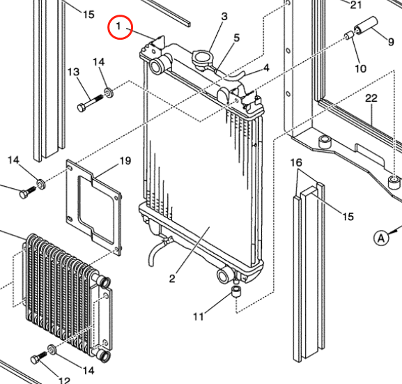 Fits For Case Excavator CX25 CX36 Hydraulic Radiator Core Assembly PV05P00006F1