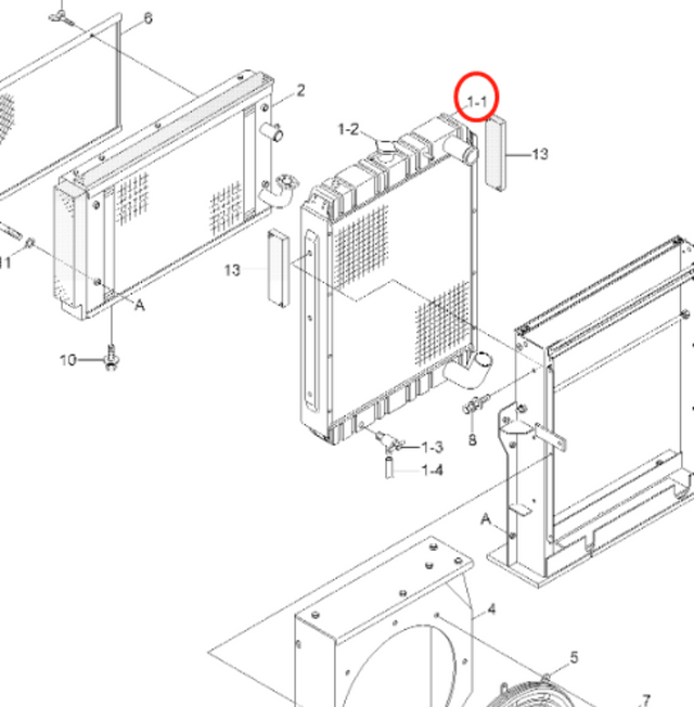 For Hyundai Excavator R250LC-7A R290LC-7A Hydraulic Radiator Core Assembly 11N8-47160