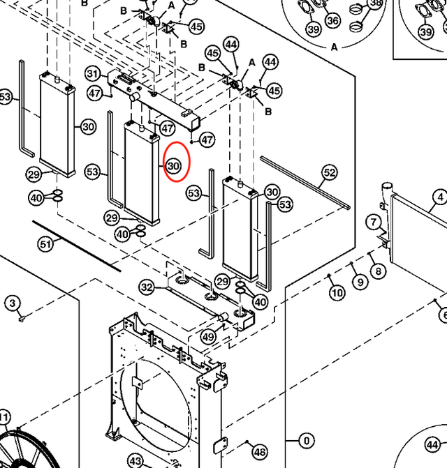 Passer til John Deere gravemaskin 850DLC hydraulisk radiatorkjerneenhet 4655044