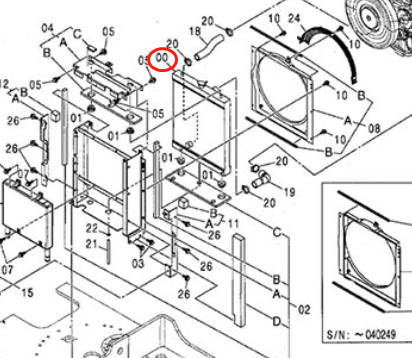 Passend für die hydraulische Kühlerkernbaugruppe 4475870 des John Deere Baggers 75C