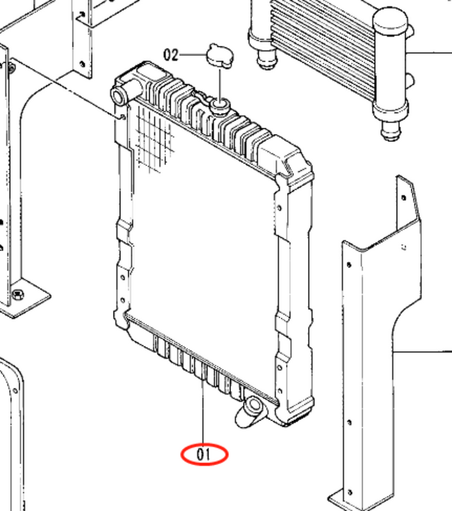 For Hitachi Excavator EX20UR EX20UR-2 EX30UR EX30UR-2 Hydraulic Radiator Core Assembly 4313328