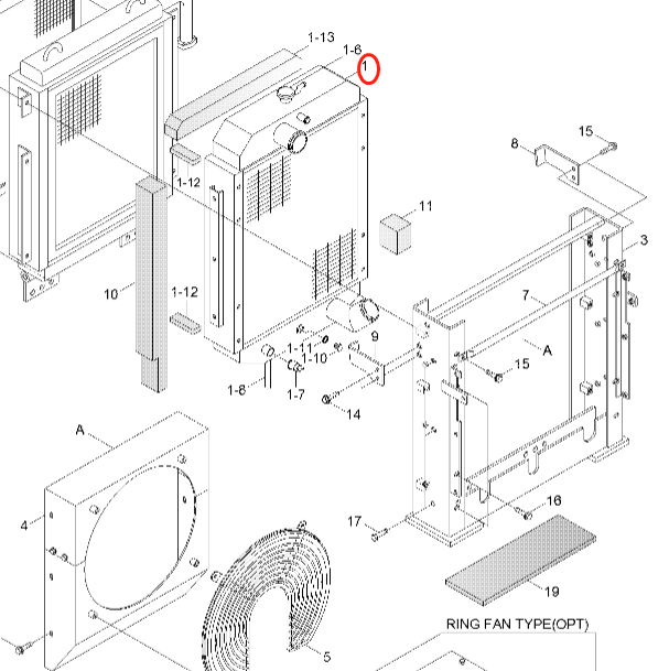 Radiateur hydraulique 11N4-43720 11N4-43110 11N4-40020 11N4-43200 pour pelle Hyundai R140-7