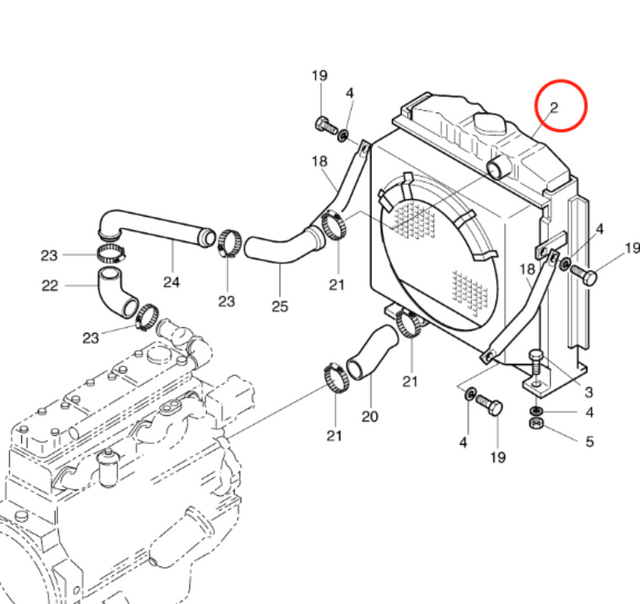 Hydraulisk radiator 2202-9407A for Doosan gravemaskin S200W-III